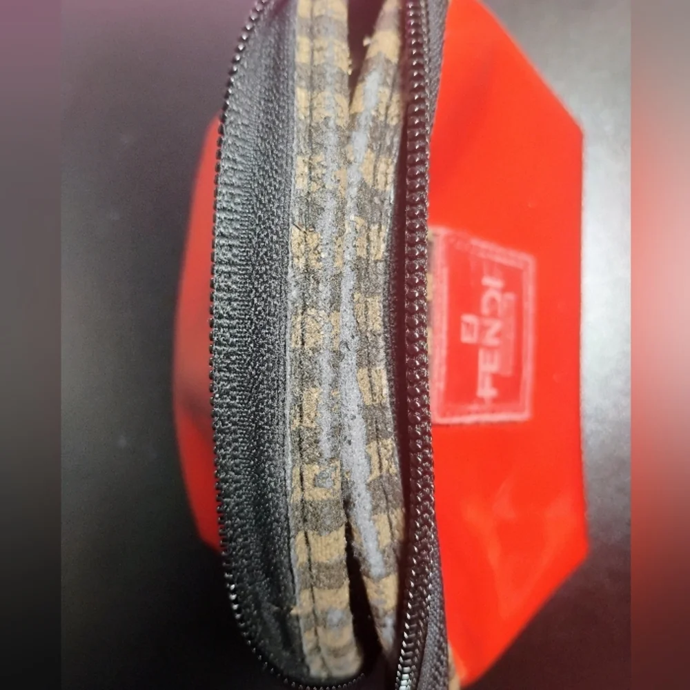 Fendi Red Pyramid Pouch – Fair, Logo Fade & Zipper Wear - Picture 15 of 15